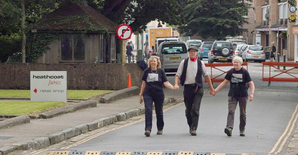 Heathcoat Fabrics welcomes walkers after 200 mile journey