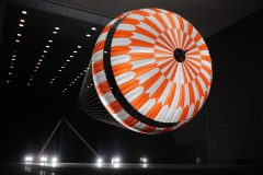 Rapid inflation testing of an early trial parachute at NASA Ames Facility - Credit NASAJPL-Caltech Rapid inflation testing of a trial Mars2020 parachute - NASA