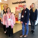 Collecting some of the donations made by Heathcoat staff